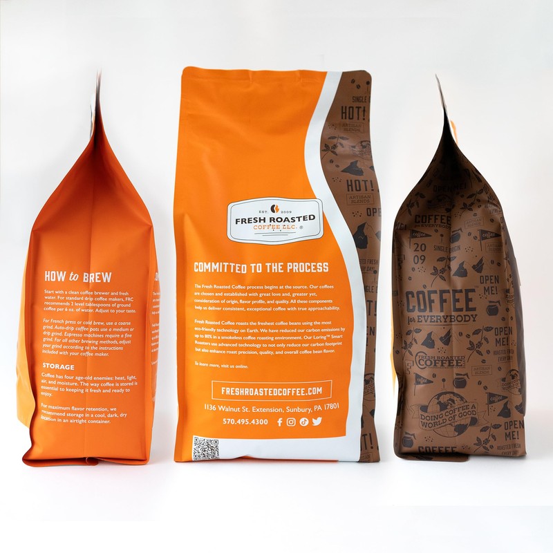 Fresh Roasted Coffee, Dark Brazil, 5 lb (80 oz), Med-Dark