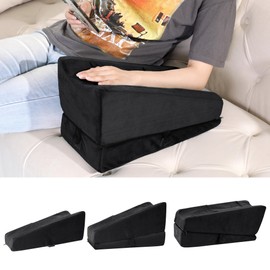 BALAPET 2-in-1 Adjustable Arm Elevation Pillow with Pockets, Ergonomic Wedge Bolster for Post Surgery Support, Recovery Boost Pillow Leg Pain Relieves (Black)