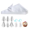 110Pcs Icing Piping Kit, Steel Tips, Disposable Piping Bags and
