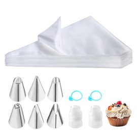 110Pcs Icing Piping Kit, Steel Tips, Disposable Piping Bags and Nozzles Set
