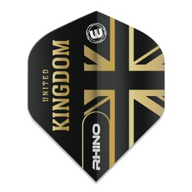 WINMAU Rhino UK Black and Gold Flights - 1 Set per Pack (Total 3 Flights)