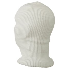 Ski Mask with Three Holes - White OSFM