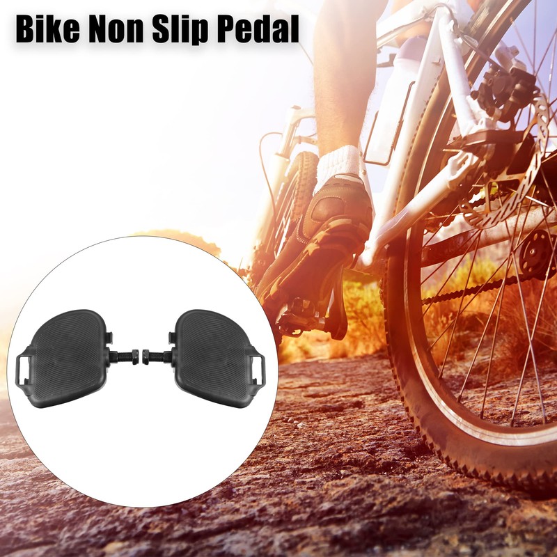A ABSOPRO 1 pair of bicycle pedals with straps, bicycle