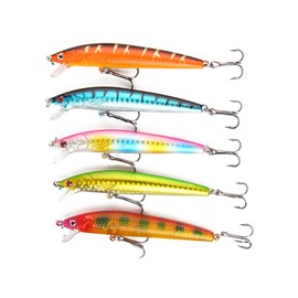 KGDUYC 5 pieces fishing lure, large fishing bait set, trout bait, fishing lure for predatory fish, fishing for pike, perch, zander, wobbler, artificial bait set, perch bait, zander wobbler, artificial