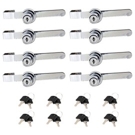 Sissinda Sliding Glass Door Ratchet Lock Display Case Lock with Chrome Finish, Security, Keyed Alike Showcase Display (8 PC)