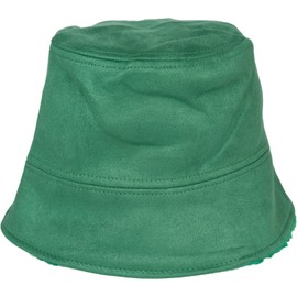 styleBREAKER 04025037 Unisex Reversible Bucket Hat in Suede Look / Teddy Fur Warm 2 in 1 Reversible Bucket Hat Autumn Winter, Green