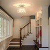 BUXVRCS Semi Flush Mount Ceiling Light, Modern Chandelier Crystal Ceiling