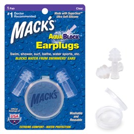 Aquablock Ear Plugs Transparent 1 Pair