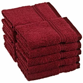 Seleq 600GSM Burgundy Egyptian Cotton Face Towels Bulk 13" x 13" - Set of 10