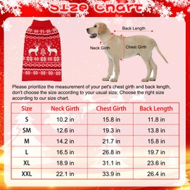 GINDOOR Dog Christmas Sweater for Cold Weather, Soft and Warm Dog Winter Sweater Turtleneck Pullover Knitted Christmas Tree Reindeers Snowflakes Pattern Puppy Sweaters for Medium and Large Dogs, 2XL