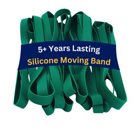 Mover Bands Heavy Duty Silicone Moving Bands - 60" Circumference Extra Long Thick Furniture Mover Straps | 5-Year Long Lasting Durable Elastic Bands Reusable Pallet/Blanket/Trash Can Bands | Eco-Friendly & Unbreakable Design, 12 Pack, Green