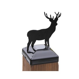 Metal Deer Post Cap for 4x4 Nominal Post (for Posts 3.5in x 3.5in or Smaller-Please Measure Post), Madison Iron and Wood (Gloss Black) (1 Each)