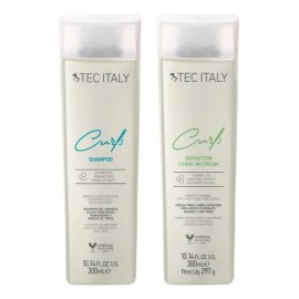 Kit Tratamiento Para Hidratar y Definir El Cabello Rizado y Ondulado Tec Italy Curls Shampoo y Crema Para Hidratar