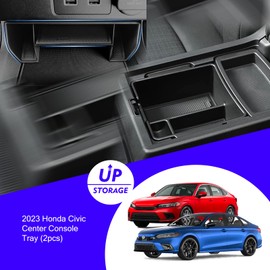 XXCIWP 2025 2024 2023 Civic Center Console Organizer Tray for 2023 2022 Honda Civic 11th Gen Sedan Hatchback Touring EX Sport Civic 2022 Accessories 2023 Central Console Organizer Insert Tray(2pcs)-S