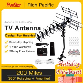 For Channel Master BEST DEAL LONG LAST 200 MILES OUTDOOR TV ANTENNA MOTORIZED AMPLIFIED + POLE KIT
