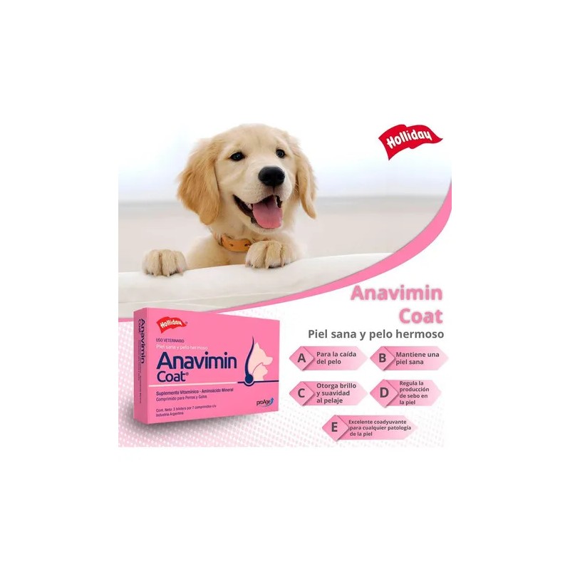 Holliday Anavimin Coat 21 Tabs. Piel Sana Y Pelo Hermoso