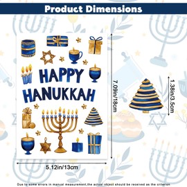 10 Sheets Hanukkah Stickers Happy Hanukkah Stickers for Kids Adults,Chanukah Stickers Decorations for Gift Bags Cards Water Bottles Hanukkah Candle Sticker Self-Adhesive for Hanukkah Party (Irregular)