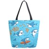 ZzWwR Cute Underwater Cartoon Sharks Fish Extra Large Canvas Shoulder