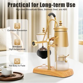 FALUSHAN Balance Siphon Coffee Maker,Belgium Luxury Royal Family Balance Syphon Coffee Maker,Double Ridged Fulcrum With Handle,Elegant Design Retro Style for Kitchens, Coffee Shops