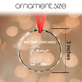 and Then There were Four, Baby Pregnancy Announcement Gifts, First Time Grandparents, New Parents Gifts for Couples, Mom and Dad to Be Gift Christmas Ornaments, Christmas Tree Decoration