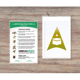 Qibla Direction Pointer (2pk) - Wall/Ceiling Decal Sticker (S005M) (Gold)