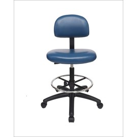 Chair Master - Tall Bench Height Task Chair for Labs, Exam Rooms, Doctor and Dentist offices. EASY to CLEAN! 23"-33" Seat Ht. (Tall Bench Height, Blue)