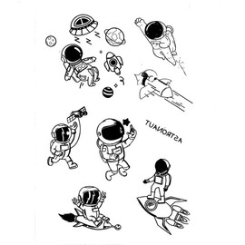 Arbuya The Space Astronauta Rocket Sello de goma transparente para hacer tarjetas, decoración y álbumes de recortes