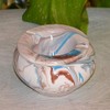 Small Tunisian Marble Ashtray in Blue, Brown and White