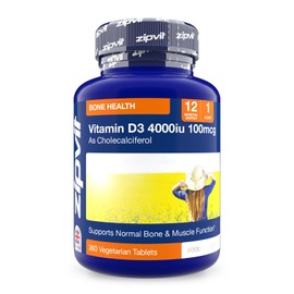 Vitamin D3 4000IU Tablets, High Dose Vitamin D, Immune System, Bones & Muscles, Vegetarian Vitamin D3, 360 Tablets, 12-Month Supply