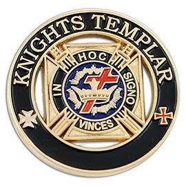 Patch Nation Crown & Cross In Hoc Signo Vinces Knights Templar Crusader Round Lapel Pin Badge