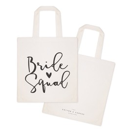 The Cotton & Canvas Co. Bride Squad Wedding, Beach, Shopping and Travel Resusable Shoulder Tote and Handbag