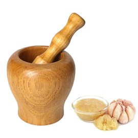 Doyime Wooden Mortar and Pestle Set, 2-Piece Set, Mortar, Pestle, Garlic, Large Capacity, Cookware, Grinding Bowl, Spices, Nut Fruit, Coffee Beans, Garlic, Garlic, Grinding Bowl, Garlic, Chinese