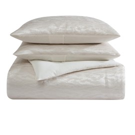 Vera Wang - King Comforter Set, Luxury Bedding Set with Matching Shams, Chic Room Essentials (Illusion Ivory, King)