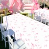 LLKJYXGS 3Pcs Pink Bow Table Cloth Rectangle Table Party Supplies