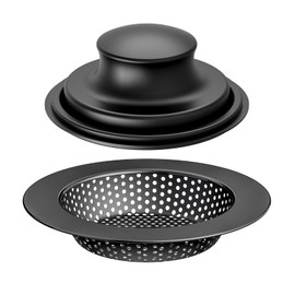 Huntorny 2PCS Kitchen Sink Drain Strainer and Stopper, Drain Catcher and Drain Protector for Kitchen Sink, Plug for Standard 3-1/2 Inch Garbage Disposal Sink Drain Cover