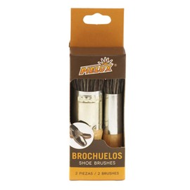PIELUX - Brochuelos 2 Piezas de Cerdas Naturales para Limpieza y Cuidado de Calzado, Cepillos con Mango de Madera