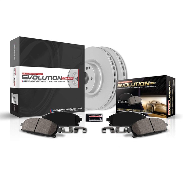 Power Stop CRK120 Coated Brake Rotor & Ceramic Brake Pads-