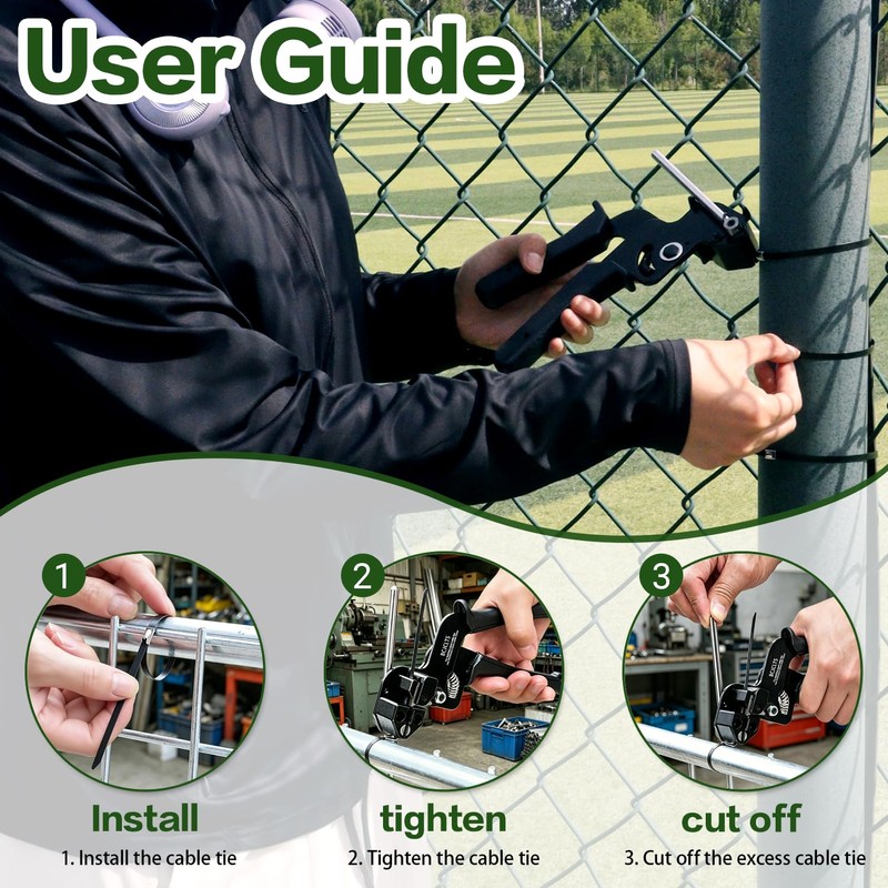 BCJCLTS Heavy Duty 304 Stainless Steel Cable Tie Gun Kit