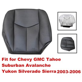 GXARTS Passenger Side Bottom Lower Replacement Microfiber Leather Seat Cover Black #132 Fit for Chevy Silverado Tahoe Suburban Avalanche GMC Sierra 1500 2500 3500 Yukon 2003 2004 2005 2006