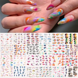 24 Sheets Summer Nail Art Stickers, Water Transfer Nail Decals Coconut Tree Beach Ocean Nail Decorations Holiday Seaside Personality Designs Nail Stickers for Nail Art DIY Nail Supply Nail Accessories for Women Girls (Ocean)