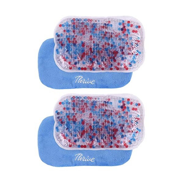 Thrive Gel Ice Packs for Injuries Reusable (2 Pack) - FSA HSA Approved Product - Hot and Cold for Knees, Ankles, Arms, and Back Flexible Cold Compress with Soft Covers