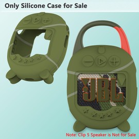 Silicone Cover Case Compatible with JBL Clip 5 Ultra Portable Bluetooth Speaker, Soft Skin Sleeve for JBL Clip 5 Speaker Accessories(Only Case) (Squad)