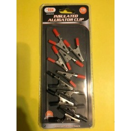 IIT 10 Pcs IIT Barrel Insulated Alligator Clip, 2 Inch., 22-12 AWG, 5 Red & 5 black