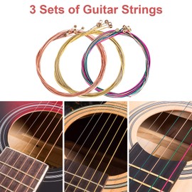 TTCR-II 72 Pcs Guitar Accessories Kit with Guitar Tuner, Guitar Capo,3 Set Guitar Strings,15 Guitar Picks, Guitar Pick Holder,3 in 1 String Winder,Guitar Bridge Pins, Guitar Saddle and Nuts etc.