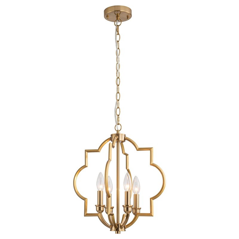 ACANER 4-Light Brushed Gold Chandeliers for Dining Room, 15.6" Farmhouse