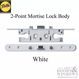 Pella 2 Point Mortise Lock For Storm Door White Two Point Bolt Mortise Lock