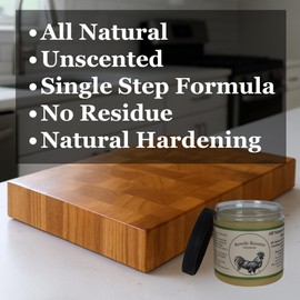 Unscented - All Natural Cutting Board Oil & Wood Conditioner - Refined Walnut Oil & Beeswax - Single Step Cutting Board Wax for Easy Application & Exceptional Protection USA Made (8 fl.oz)