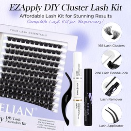 BEYELIAN Falsche Wimpern, Wimpernverlängerungs-Kit 168 Stück D+ Curl DIY gefälschte Wimpern für den persönlichen Gebrauch zu Hause (56D)