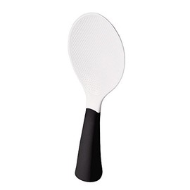 Pearl Metal Softia C-3689 Standing and Grip Soft Rice Spoon, Black