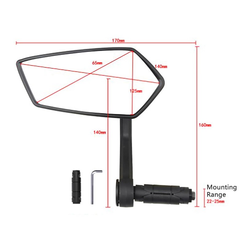 Espejo Izquierdo Giratorio y Antivibración para Bicicleta de Montaña, Espejo
